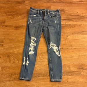 American Eagle Distressed Women's Blue Skinny Jeans